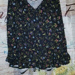 No Boundaries Black Floral Blouse